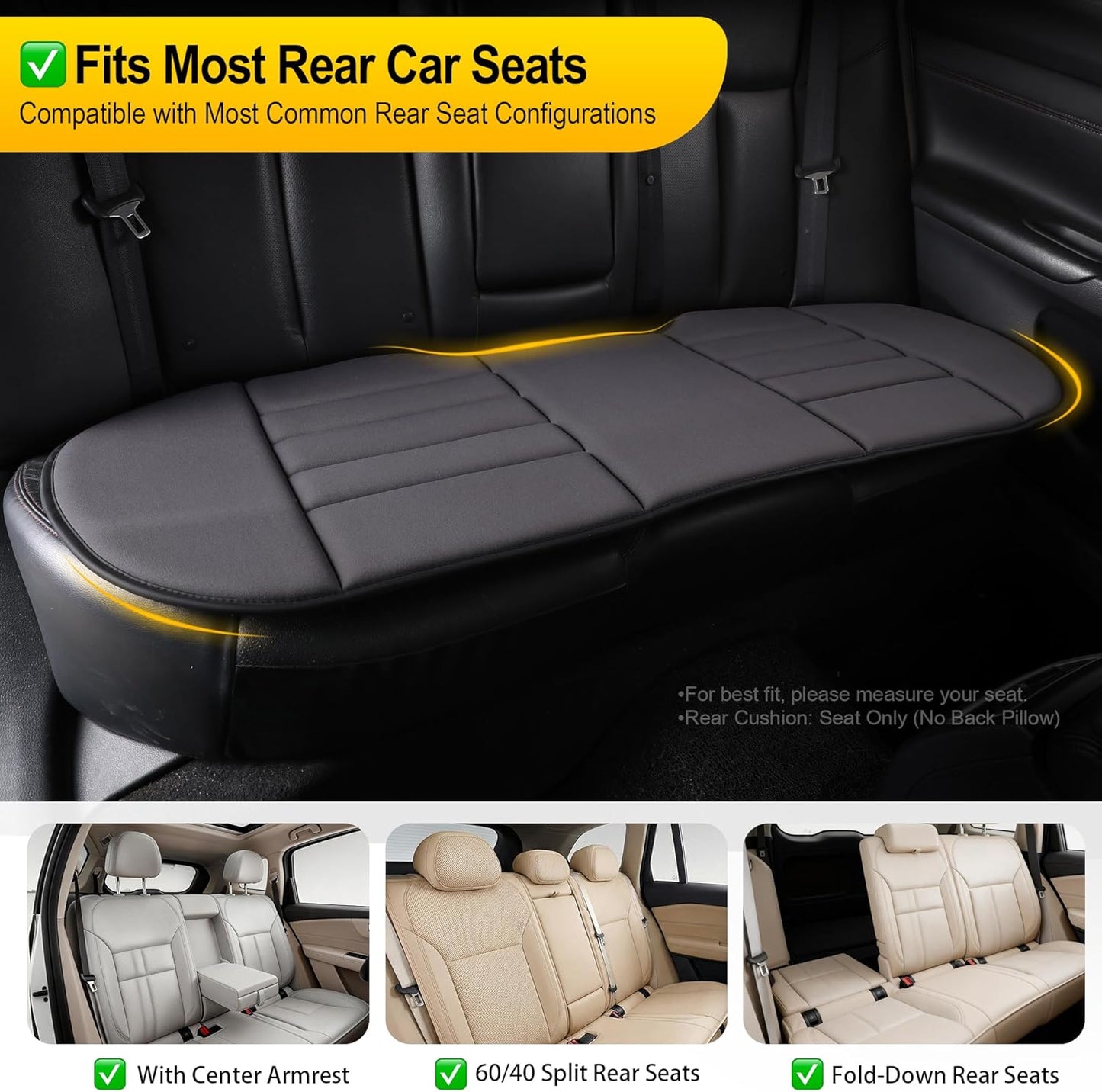 kingphenix Car Seat Cushion with Back Support Pillow: Enhanced Comfort Memory Foam Design for Pain Relief, Ideal for Drivers and Office Use - Ergonomic Lumbar Comfort for Long Sitting - Black