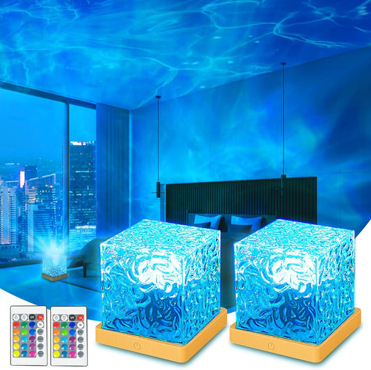 Ocean Wave Projector Light, 16 Colors LED Ambient Lighting with Remote Control, Romantic Shower Light for Bedroom Decor, Relaxation Mood Lighting, Living Room, Ceiling Projection