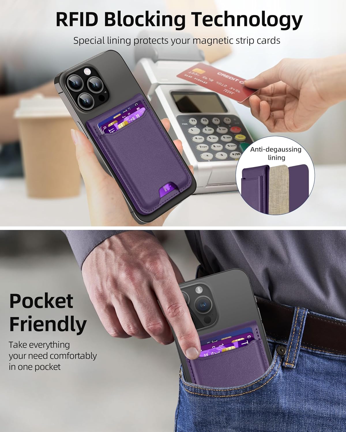 ExtreLife for Magsafe Wallet, Works with Apple Find My, 6 Cards Holder