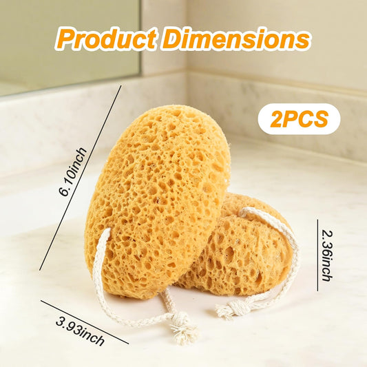 2 Pcs Bath Sponge, 6.1 Inch Durable Large Foam Loofah Face Puff