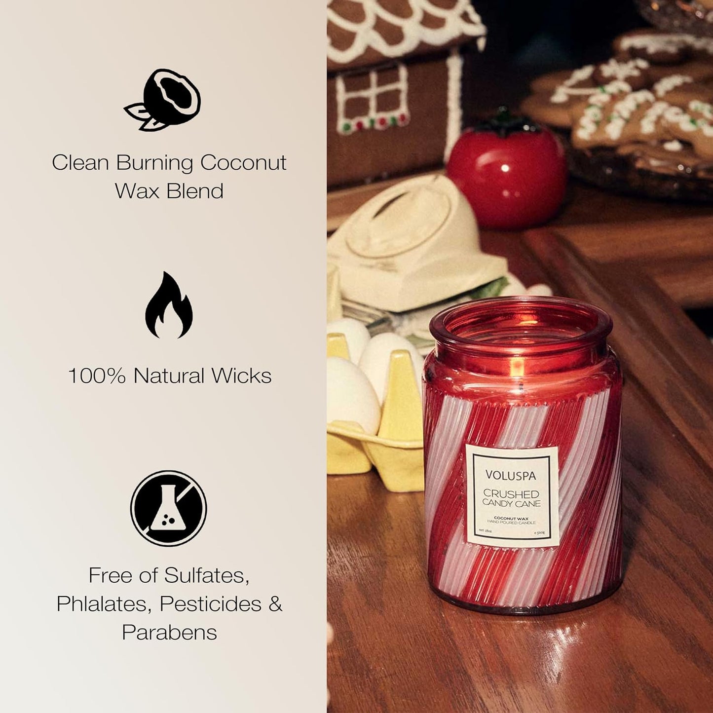 Voluspa Baltic Amber Candle, 18 oz, Coconut Wax Blend, Scented Candles for Home, 100 Hour Burn Time, Candle Jar