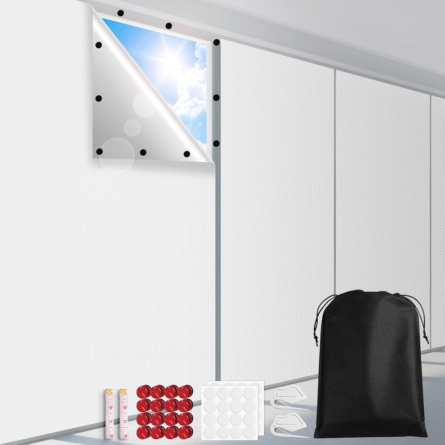 FADOTY 100% Blackout Curtains, 57"x 118" Portable Black Out Window Cover