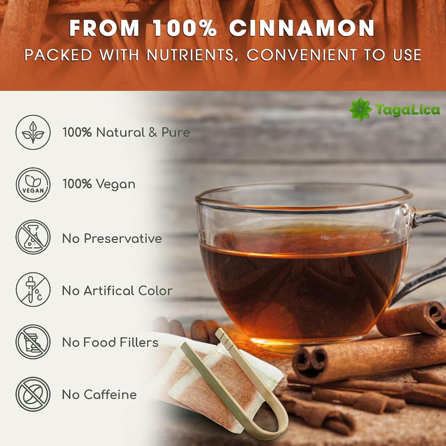 Tagalica, Premium 135 Dandelion Root Tea Bags, 100% Natural & Pure from Dandelion Root, Eco-Conscious Tea Bags, Herbal Tea. No Sugar, No Caffeine, No Gluten, Vegan