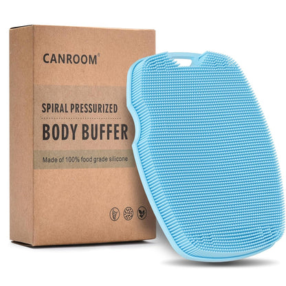 Canroom Silicone Body Scrubber - Zinc Infused-Highly Elastic Bristles Exfoliating Body Scrubber for Shower Body,Cellulite Reduction,Blood Circulation- Black