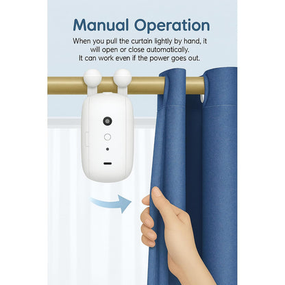 Smart WiFi Curtain Opener Robot - Tuya App Control, Automatic Electric Motor, Voice Control Compatible with Alexa & Google Home, Easy Retrofit Curtains for Home & Office