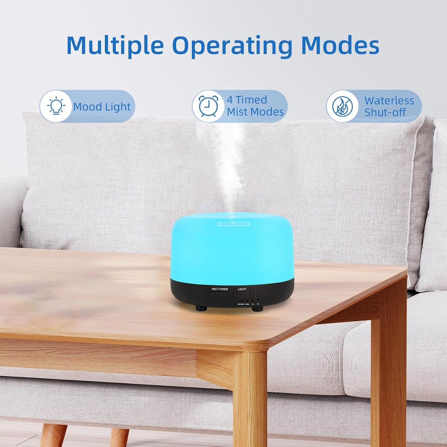 SPLITSKY Aromatherapy Essential Oil Home Diffuser with Remote Control, 300ML Large Room Cool Mist Air Humidifier, 8 Hours Quiet Operation, Timer, 7 Colors LED Night Night，Suitable Home,Yoga.