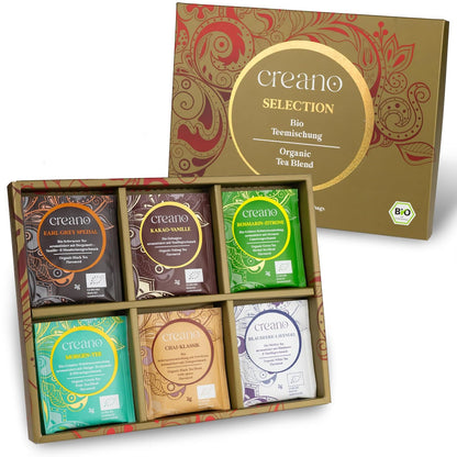 Creano Organic Herbal Tea Sampler Gift Set - Tea Gift Box - 27 Organic Tea Bags in 9 Different Varieties 54 g