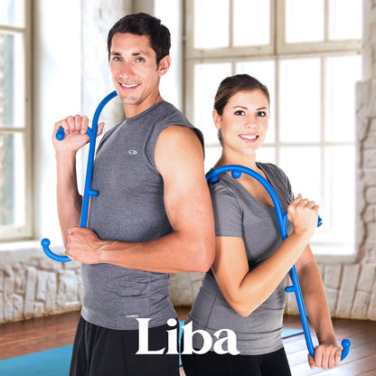 LiBa Back Massager Trigger Point Cane, Deep Tissue Back Neck Massager Black