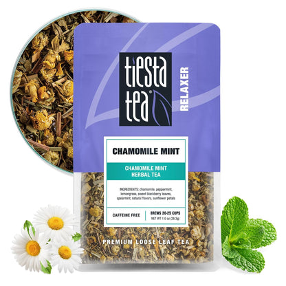 Tiesta Tea - Lavender Chamomile Herbal Tea, Loose Leaf, Calming Blend with Chamomile and Lavender, Caffeine-Free Herbal, Great for Hot or Iced Brews, Resealable Bulk Pouch, 200 Cups, 8 Ounce