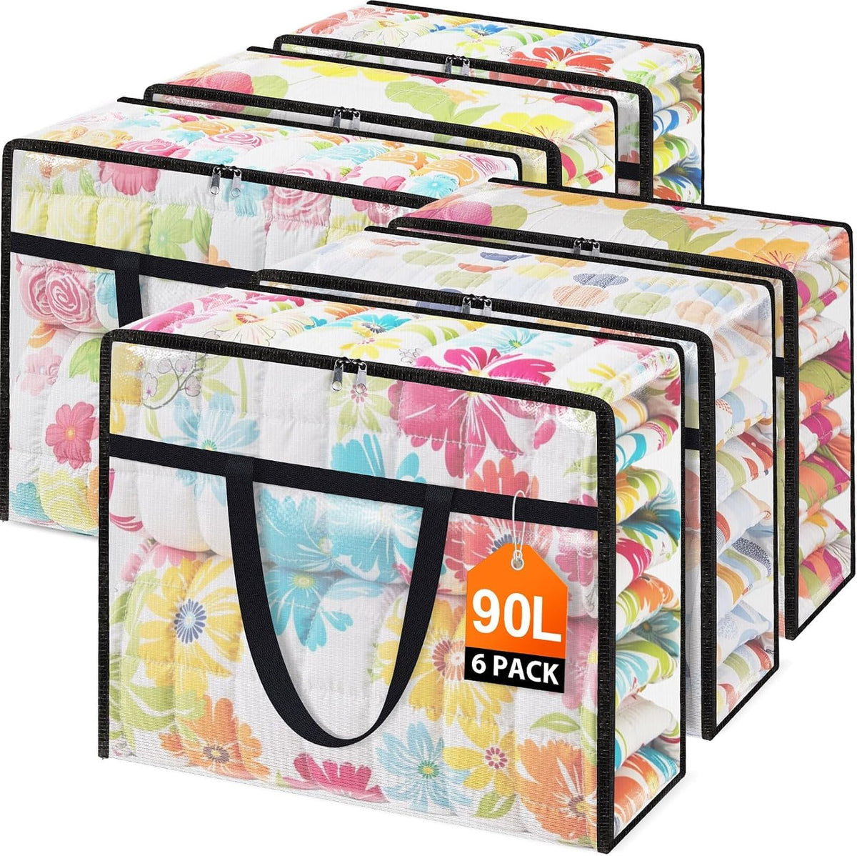 60L Clear Under Bed Storage Containers, Large Clothes Storage Bags