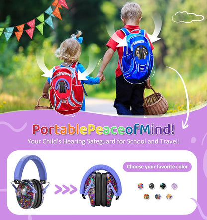 PROHEAR 032 Kids Ear Protection – Ear Muffs for Noise Reduction, 25NRR Noise Cancelling Headphones for Kids,Toddlers, Autism, Sensory Use, Hearing Protection – Orange