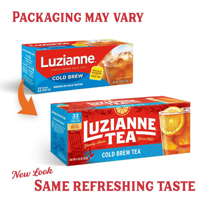 Luzianne Unsweetened Hibiscus Iced Tea Bags, Family Size, 22ct Box (Pack of 6)