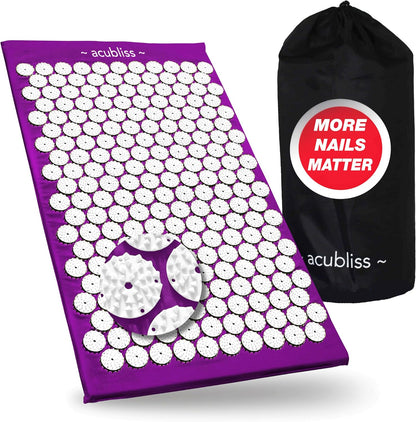 Premium Acupressure Mat, 8,358 Acupuncture Pressure Points for Back Pain Relief, Increased Energy, Relaxation with Drawstring Bag, 26x16x1", Blue