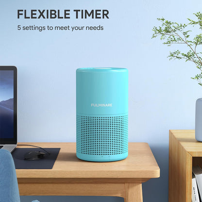 FULMINARE Air Purifiers for Home Bedroom H13 HEPA Air Purifier, 3 Speeds, Timer, 24dB, Small Mini Air Purifier with Night Light, Sage Green