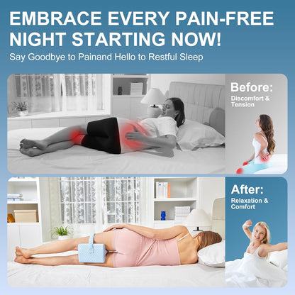 UJPFEO Knee Pillow for Side Sleepers, Leg Pillow for Sciatica, Back, HIPS, Knees, Joints Pain Relief,Pillows for Between Legs While Sleeping Spine Alignment Support & Relieves Pressure