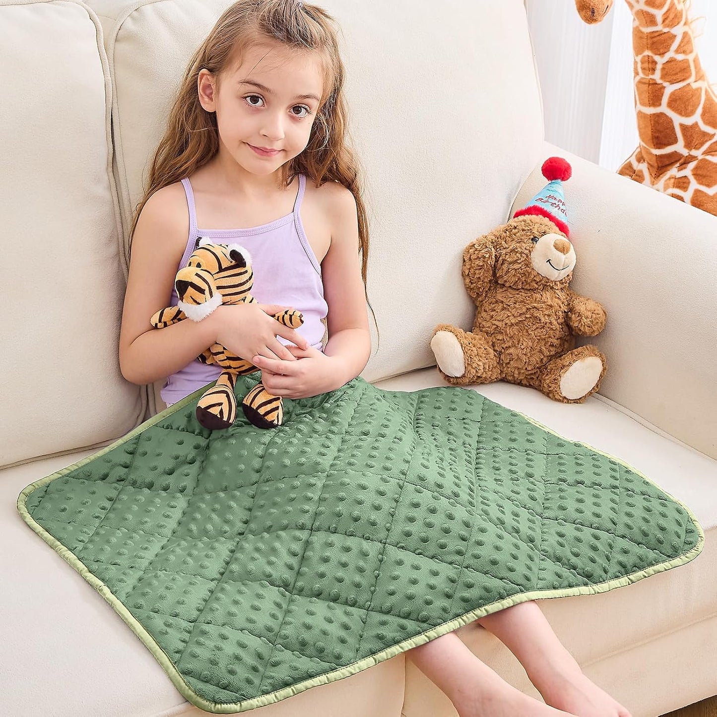 yescool Weighted Lap Pad 2 lb Blue Small Lap Blanket, Weighted Lap Blanket Cooling Heating Weighted Throw Blankets, Minky Blankets Gifts for Travel Outdoor Indoor, 20 * 30in