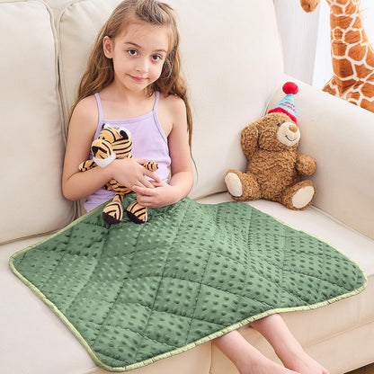 yescool Weighted Lap Pad 2 lb Blue Small Lap Blanket, Weighted Lap Blanket Cooling Heating Weighted Throw Blankets, Minky Blankets Gifts for Travel Outdoor Indoor, 20 * 30in