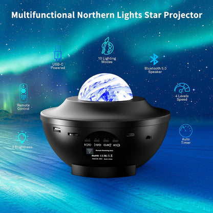 itayak Galaxy Star Projector,Nebula LED Night Light for Room Decor, Ocean Wave Starry Sky Light Projector for Bedroom Home Theater, Remote & Bluetooth Speaker, Christmas for Kids Boy Girl Adults
