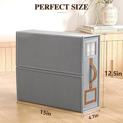 Bed Sheets Organizers And Storage,Sheets Set Folder Keeper with Handle,Foldable Bedding Storage Box For Linen Closet,Duvet Cover(King Size-3.7 Gal,Beige)