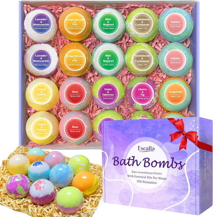 Bath Bombs for Women Gift Set, 15 Pcs Handmade Bubble Bathbombs, Shea & Coco Butter Dry Skin Moisturize, SPA Relaxing Gifts for Women & Men, Her, Girls, Wife, Birthday