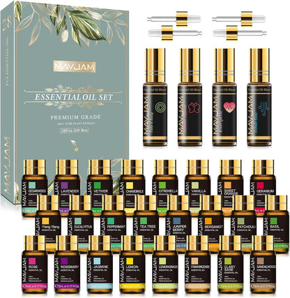 MAYJAM 35x5ML Essential Oil Gift Set, Pure Essential Oils for Diffusers Massage, Fragrance Oil Scented Oil for DIY Soap Candle Making