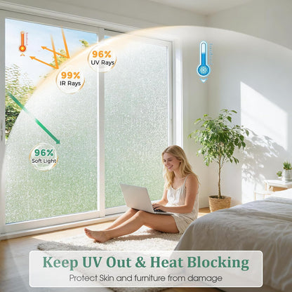 Coavas Blackout Window Privacy Film, Geometric Pattern, 11.8" x 78.7"