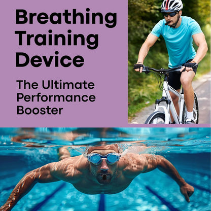 BlackSquid Breathing Exercise Device - Fitness Breather Strength & Endurance Trainer - Athletes Mouth Inhale Breather Stamina Booster Mouthpiece Training Tool