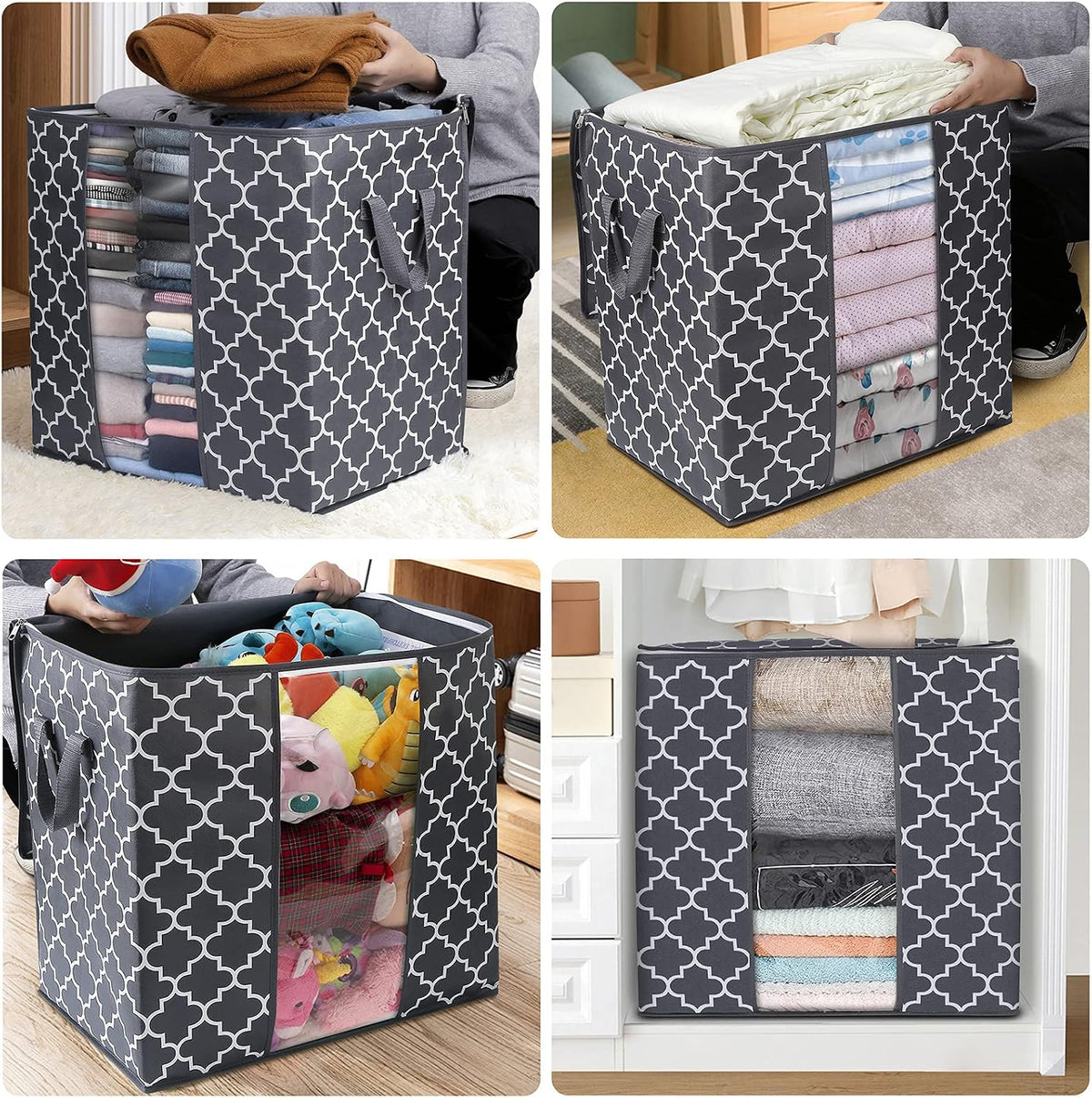 Storage Bags 3 Pack 100L Clothes Organization and Storage Containers