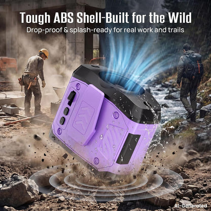 AJVV Portable Waist Fan Wearable Belt Fan Clip on Fan for Shirt, 40H Max Personal Cooling, for Camping, Outdoor, Jobsite, Travel (Off-white)