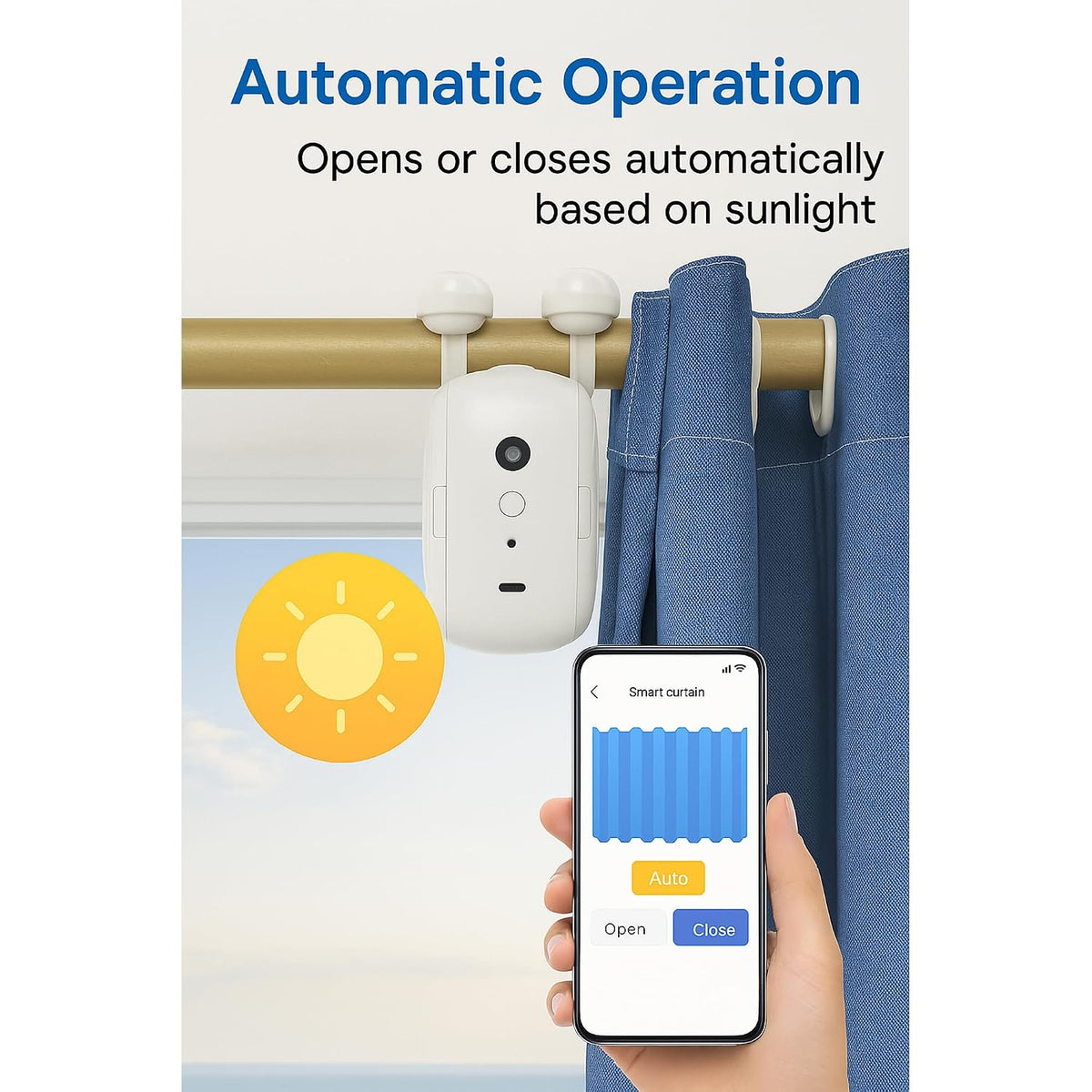 Smart WiFi Curtain Opener Robot - Tuya App Control, Automatic Electric Motor, Voice Control Compatible with Alexa & Google Home, Easy Retrofit Curtains for Home & Office