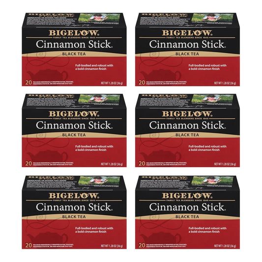 Bigelow Tea Cinnamon Stick Black Tea, 20 Count (Pack of 6)