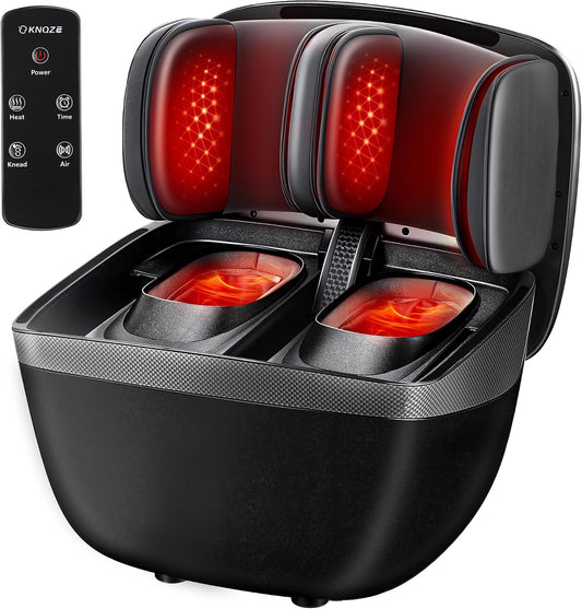 KNQZE Shiatsu Foot & Calf Massager with Heat, Multi-Use Luxury Ottoman