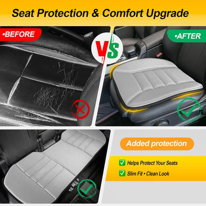 kingphenix Car Seat Cushion with 1.2inch Comfort Memory Foam, Seat Cushion for Car and Office Chair (Black)