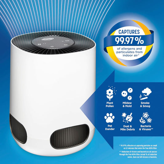 Clorox Small Room Air Purifiers for Bedroom Home, True HEPA Filter