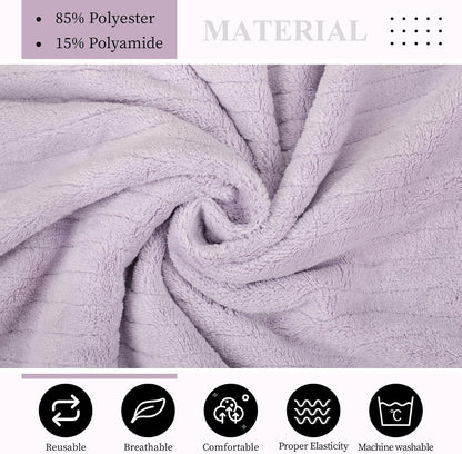 Tigeen 2 Pcs Women's Towel Wrap Lightweight Spa Robe Stripes with Adjustable Closure, Elastic Top Soft Bathrobe Spa Wrap