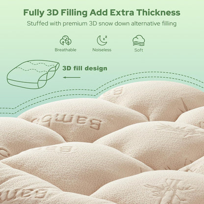 BEDLORE King Mattress Topper Viscose Derived from Bamboo, Thick Pillow Top Mattress Pad with Stretchable Pockets for 6"-18" Mattress, Soft Breathable Mattress Topper for Back Pain Relief(Dark Gray)