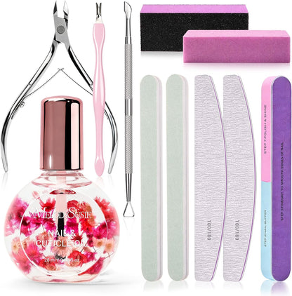 MelodySusie 16Pcs Professional Nail Buffer Kit,Nail Files and Buffers,Nail Buffer Block,Nail Brush, Nail File Buffers Kit for Natural Nails,DIY,Home Use,Salon（100/180 Grit）