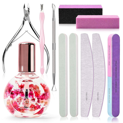 MelodySusie 16Pcs Professional Nail Buffer Kit,Nail Files and Buffers,Nail Buffer Block,Nail Brush, Nail File Buffers Kit for Natural Nails,DIY,Home Use,Salon（100/180 Grit）