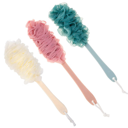 Back Scrubber for Shower, Loofah Long Handle Bath Body Brush, Soft Nylon Mesh Sponge On a Stick for Shower Men Women Kids Elderly, Exfoliating Scrub Cleaning Luffa for All Kinds of Skin(Blue)