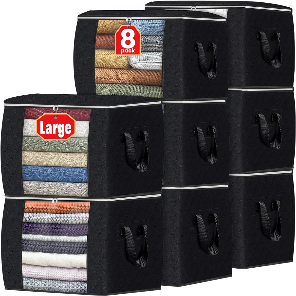 Fab totes Storage Bags for Clothes Blanket Storage Bins with Lids