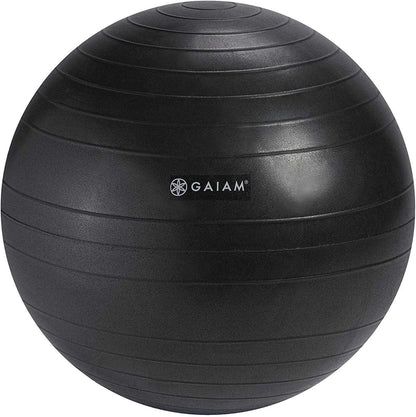 Gaiam Classic Balance Ball Chair – Ergonomic Stability Chair for Desk & Office | Yoga Ball Seat with Base, Air Pump, & Exercise Guide | Improves Posture & Core Strength (300 lb Capacity)
