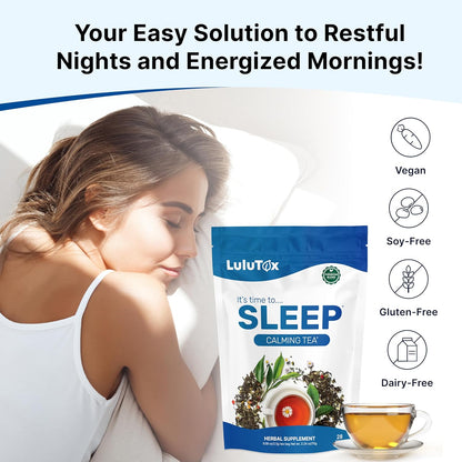 Lulutox Evening Herbal Tea, Chamomile, Valerian & Lemon Balm, 28 Tea Bags