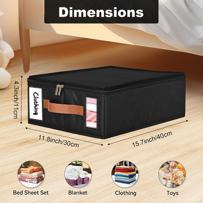 Bed Sheet Organizer - No Insects Entry Sheet Organizers and Storage with Zipper, Label, Handle, Window, Linen Closet Organizers and Storage for Sheet Set, Clothing, Duvet Covers, Blanket