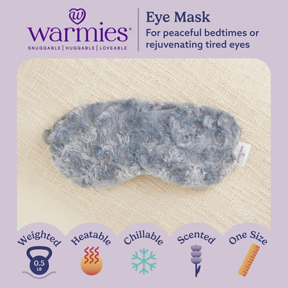 warmies Microwavable Eye Mask for Warmth & Comfort - Heat & Cooling Eye Compress for Dryness Relief - Weighted & Heated Lavender Sleep Mask for Calming Relaxation - Curly Sage