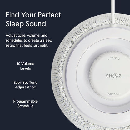 SNOOZ Pro White Noise Sound Machine - Natural Fan Noise, Non-Looping Sound, App Scheduler - Travel Case Included, Sleep Aid for Adults & Baby, 10 Volume Settings, Portable, Gift Registry - Cotton
