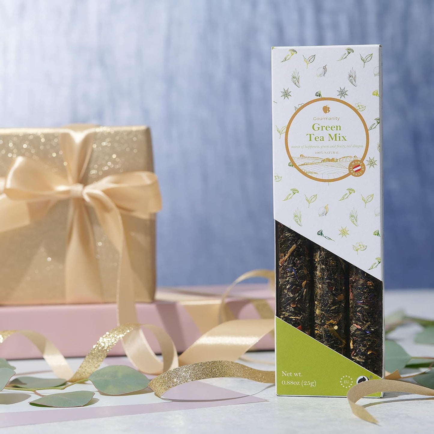 Gourmanity Bedtime Tea Sampler Gift Set, Naturally Calming Herbal Blends, Warm Up and Snuggle Down with our 3 Sleepy Tea Flavors, Product of Austria, 0.74oz