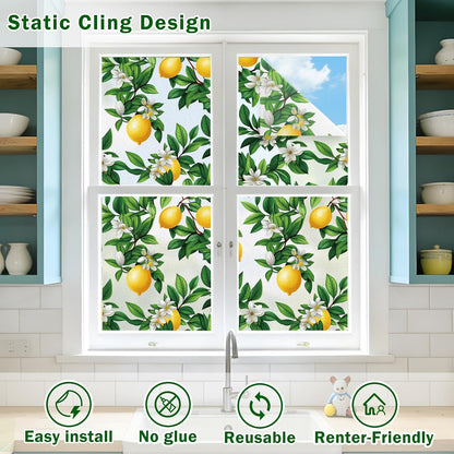 Frosted Glass Window Film, Decorative Sun Heat Blocking,Anti UV Save Energy
