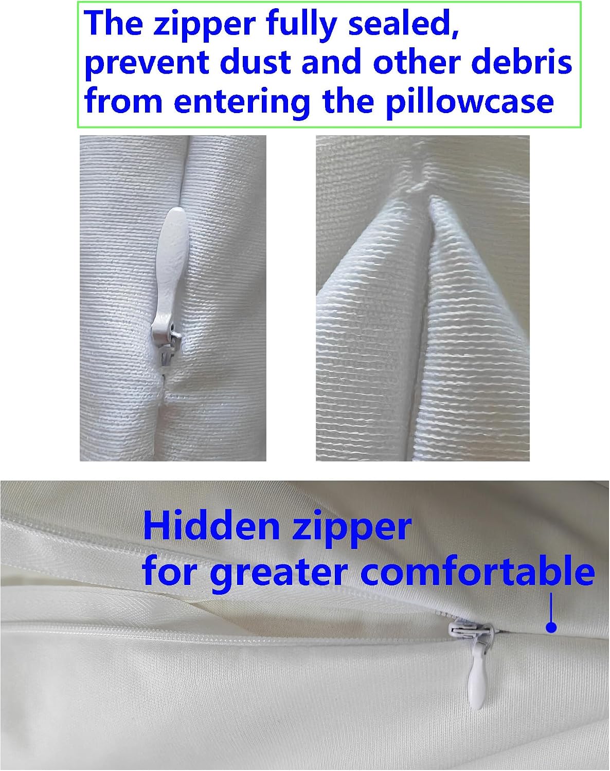 Waterproof Pillow Protectors Queen 20x28 Inches 4 Pack with Zipper Dust Proof Moisture Proof Sweat Proof Pillow Case Cover Protector Soft Cozy White