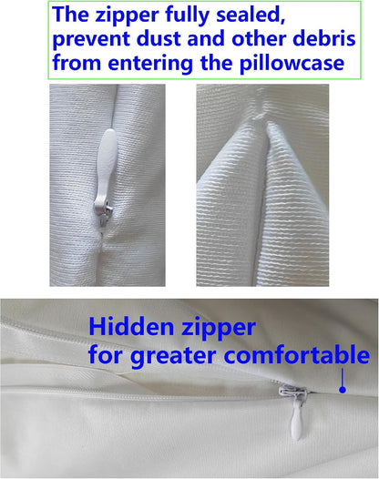 Waterproof Pillow Protectors Queen 20x28 Inches 4 Pack with Zipper Dust Proof Moisture Proof Sweat Proof Pillow Case Cover Protector Soft Cozy White