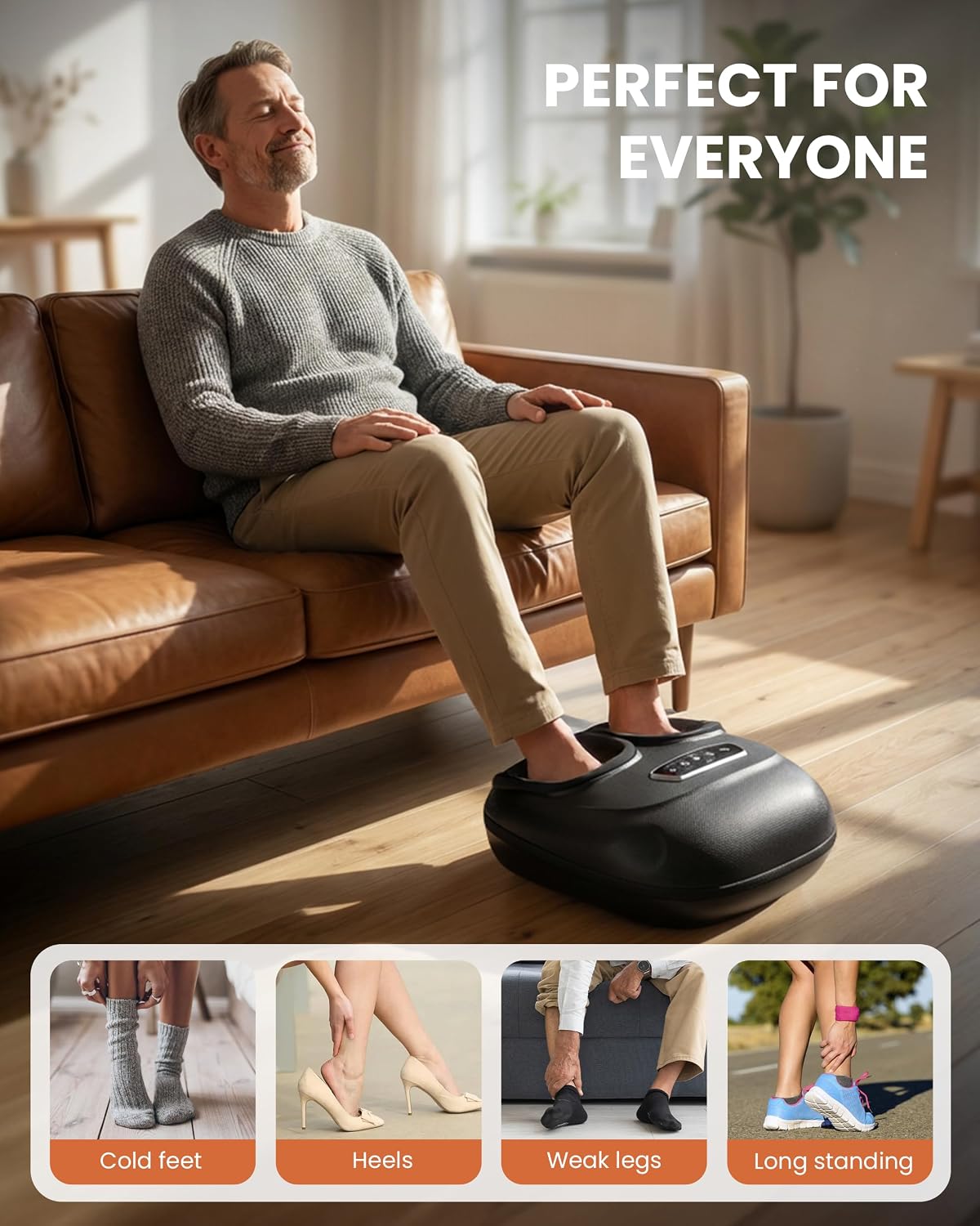 CILI Foot Massager with Heat, Shiatsu Foot Massager for Neuropathy & Plantar Fasciitis Relief, Gifts for Women Mom Dad,Heated Feet Massager with Deep Kneading,Compression,Vibration,FSA Eligible HSA